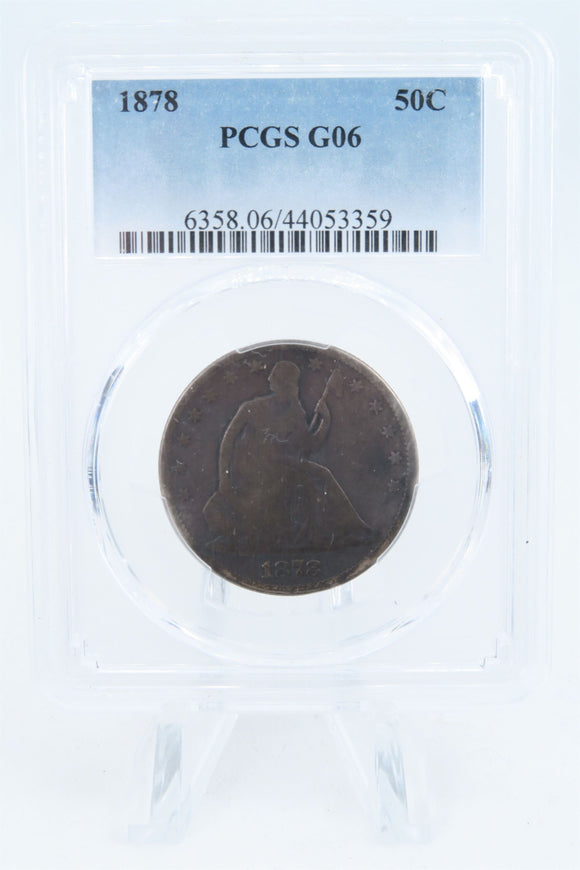 1878-P PCGS G06 Liberty Seated Half Dollar Business Strike 50C