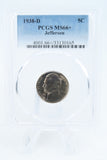 1938-D PCGS MS66+ Jefferson Nickel Business Strike 5C