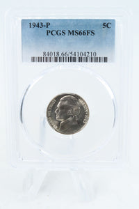 1943-P PCGS MS66FS Jefferson War Nickel Full Steps Business Strike 5C