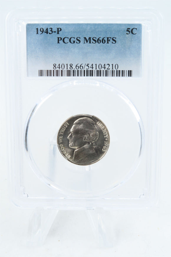 1943-P PCGS MS66FS Jefferson War Nickel Full Steps Business Strike 5C