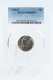 1943-P PCGS MS66FS Jefferson War Nickel Full Steps Business Strike 5C