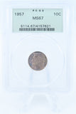 1957-P PCGS MS67 Roosevelt Dime Business Strike 10C