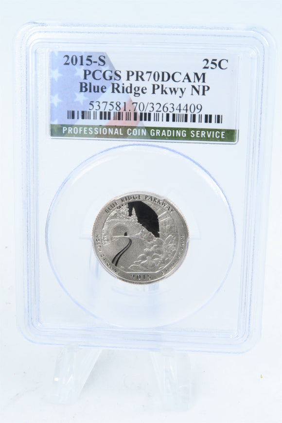 2015-S PCGS PR70DCAM Blue Ridge Parkway NP Quarter Proof 25C