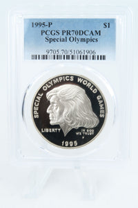 1995-P PCGS PR70DCAM Special Olympics Silver Modern Commemorative Dollar Proof