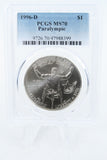 1996-D PCGS MS70 Paralympic Silver Modern Commemorative Dollar