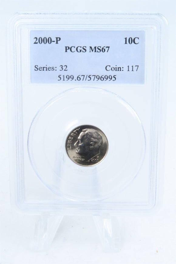 2000-P PCGS MS67 Roosevelt Dime Business Strike 10C