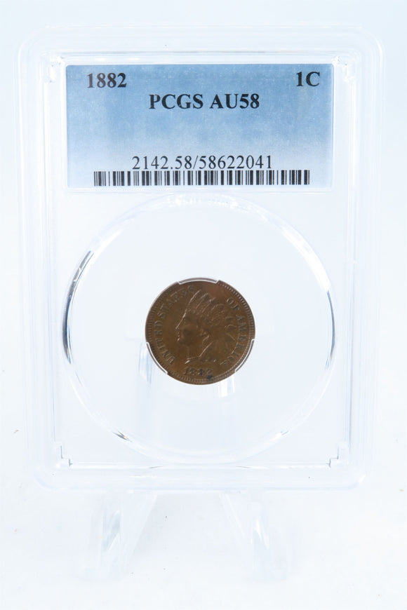 1882-P PCGS AU58BN Indian Cent Business Strike 1C