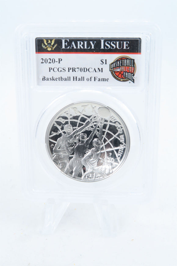 2020-P PCGS PR70DCAM Basketball Hall Of Fame Silver Commemorative Dollar Proof