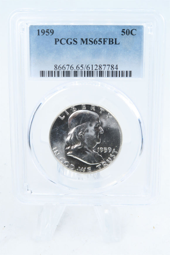 1959-P PCGS MS65FBL Franklin Half Dollar Full Bell Lines 50C