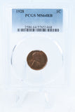 1928-P PCGS MS64RB Lincoln Wheat Cent Business Strike 1C