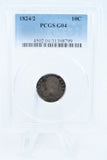 1824/2-P PCGS G04 Capped Bust Dime Business Strike 10C