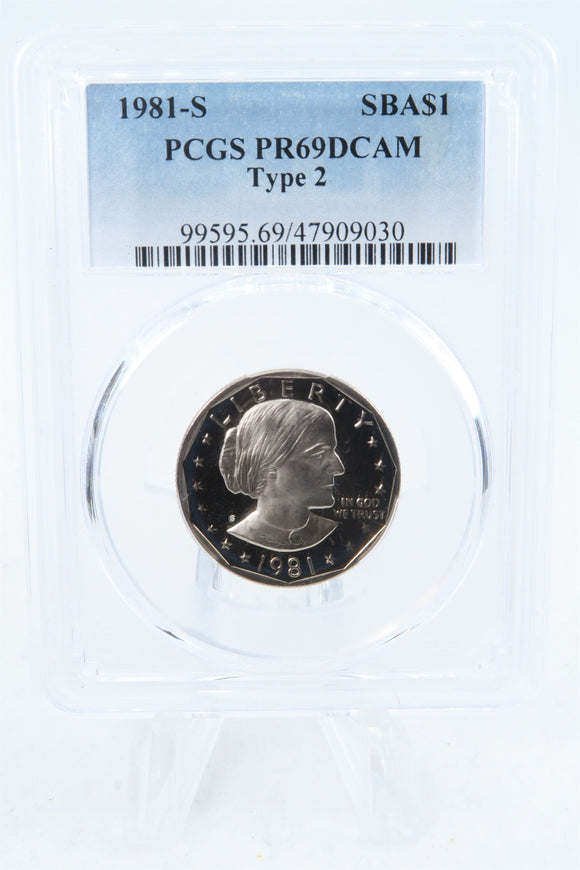 1981-S PCGS PR69DCAM Type 2 Susan B. Anthony Dollar Proof