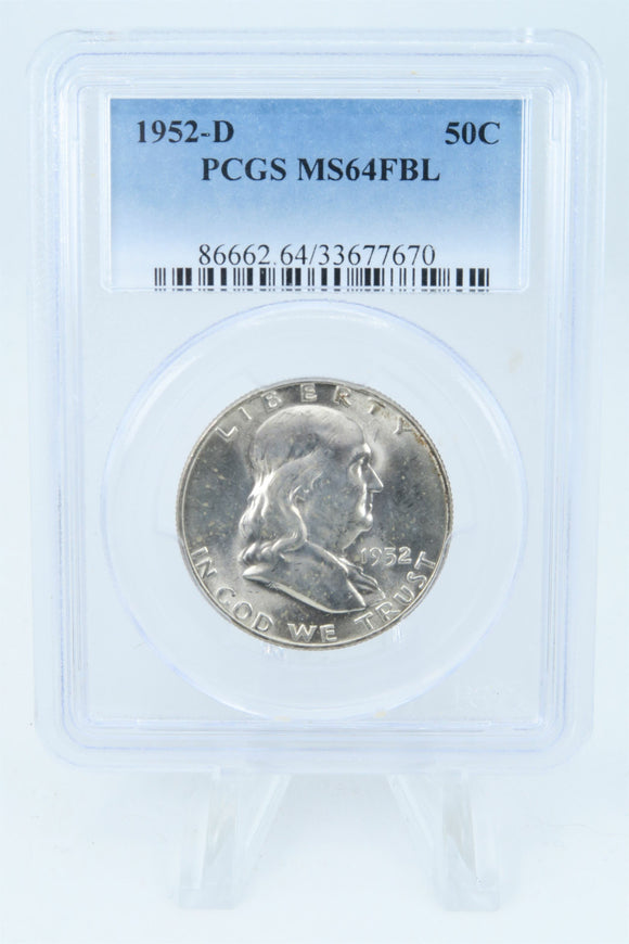 1952-D PCGS MS64FBL Franklin Half Dollar Full Bell Lines 50C