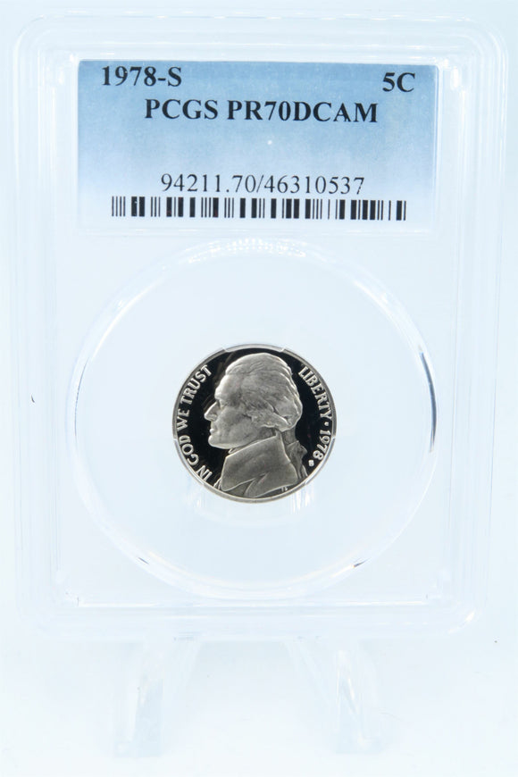 1978-S PCGS PR70DCAM Jefferson Nickel Proof 5C