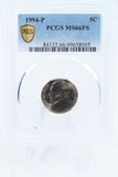 1994-P PCGS MS66FS Jefferson Nickel Full Steps Business Strike 5C