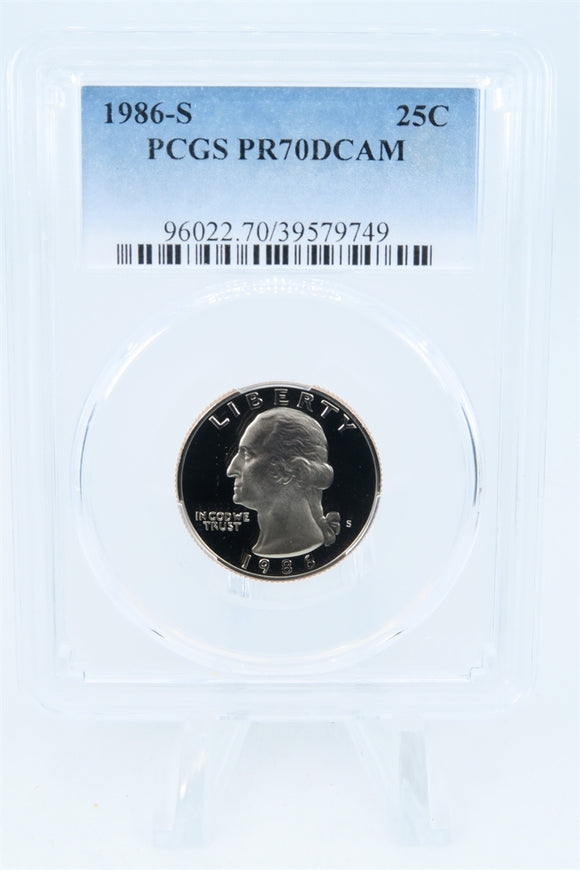 1986-S PCGS PR70DCAM Washington Quarter Proof 25C