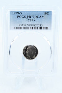 1979-S PCGS PR70DCAM Type 2 Roosevelt Dime Proof 10C