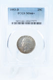 1953-D PCGS MS66+ Washington Quarter Business Strike 25C