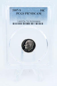 2007-S PCGS PR70DCAM Roosevelt Dime Proof 10C
