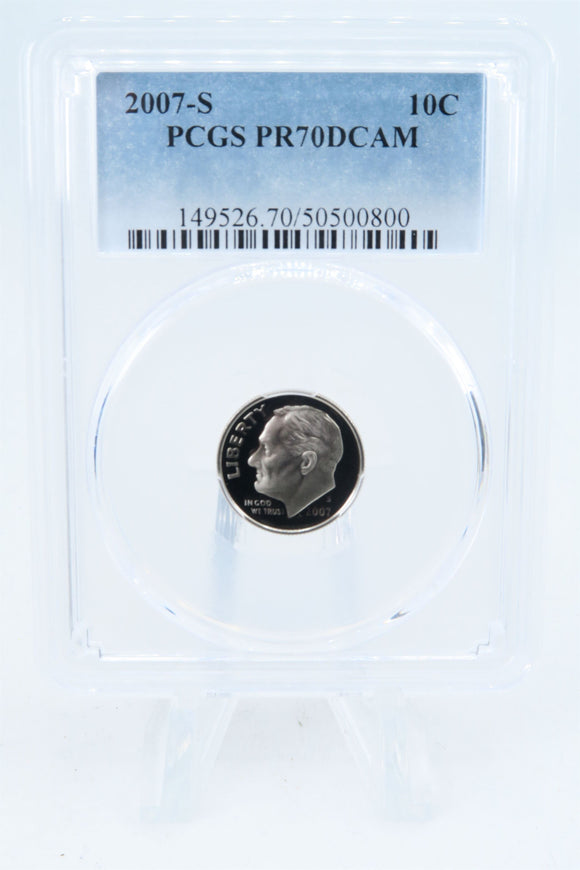 2007-S PCGS PR70DCAM Roosevelt Dime Proof 10C