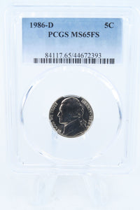 1986-D PCGS MS65FS Jefferson Nickel Full Steps Business Strike 5C
