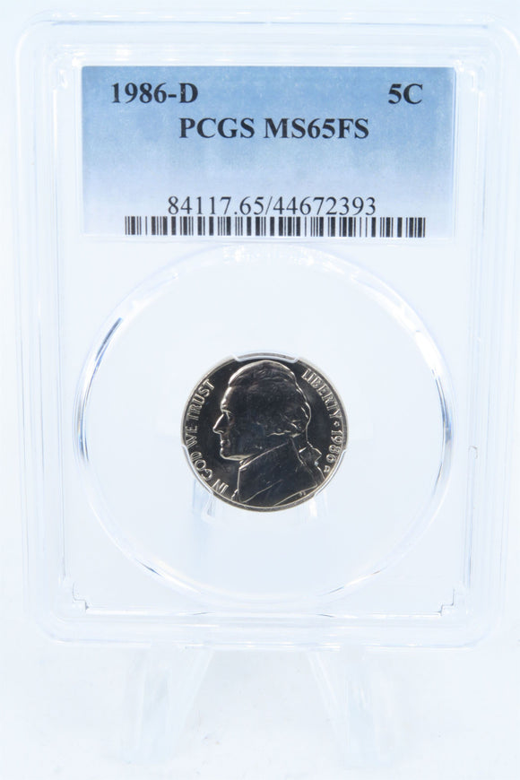 1986-D PCGS MS65FS Jefferson Nickel Full Steps Business Strike 5C