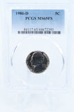 1986-D PCGS MS65FS Jefferson Nickel Full Steps Business Strike 5C