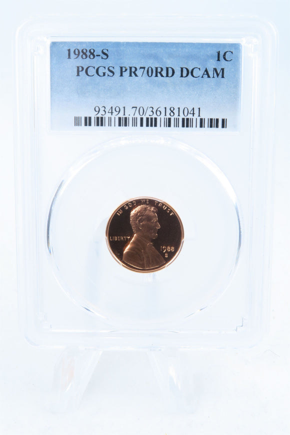 1988-S PCGS PR70DCAM Lincoln Memorial Cent Proof 1C