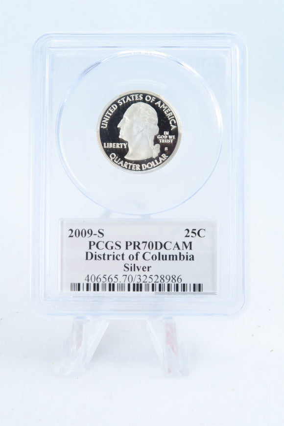 2009-S PCGS PR70DCAM Silver District Of Columbia Quarter Proof 25C