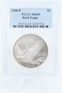2008-P PCGS MS69 Bald Eagle Silver Modern Commemorative Dollar