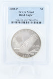 2008-P PCGS MS69 Bald Eagle Silver Modern Commemorative Dollar