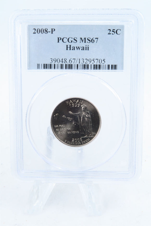 2008-P PCGS MS67 Hawaii State Quarter Business Strike 25C