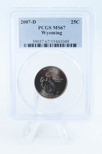 2007-D PCGS MS67 Wyoming State Quarter Business Strike 25C