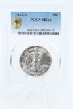 1942-D PCGS MS66 Walking Liberty Half Dollar Business Strike 50C
