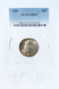1953-P PCGS MS67 Washington Quarter Business Strike 25C