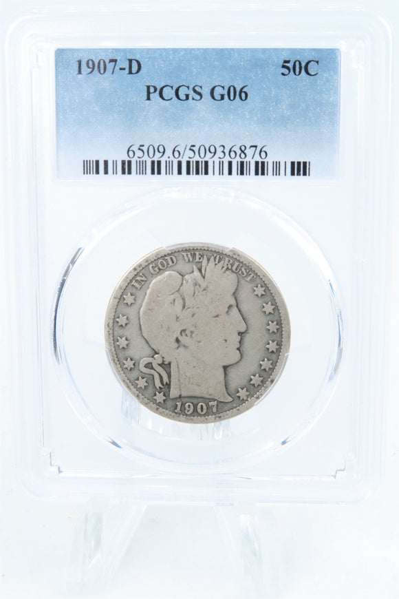 1907-D PCGS G06 Barber Half Dollar Business Strike 50C