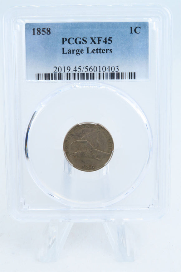 1858-P PCGS XF45 Large Letters Flying Eagle Cent Business Strike 1C