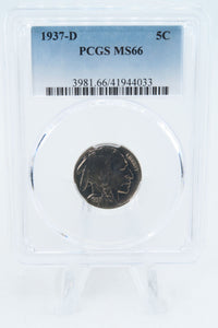 1937-D PCGS MS66 Buffalo Nickel Business Strike 5C
