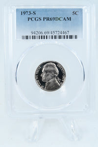 1973-S PCGS PR69DCAM Jefferson Nickel Proof 5C