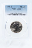 1999-D PCGS MS66 Susan B. Anthony Dollar Business Strike