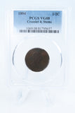 1804-P PCGS VG08BN Crosslet 4 Stems Draped Bust Half Cent Business Strike