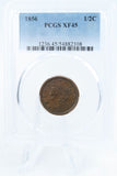 1856-P PCGS XF45BN Braided Hair Half Cent Business Strike 1/2C