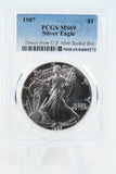 1987-P PCGS MS69 Silver Eagle Dollar Business Strike