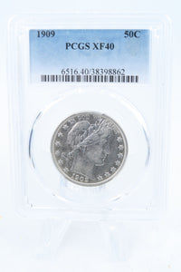 1909-P PCGS XF40 Barber Half Dollar Business Strike 50C