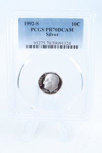 1992-S PCGS PR70DCAM Silver Roosevelt Dime Proof 10C