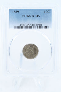 1889-P PCGS XF45 Liberty Seated Dime Business Strike 10C