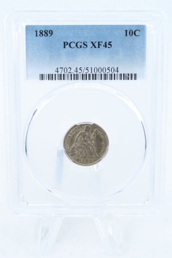 1889-P PCGS XF45 Liberty Seated Dime Business Strike 10C