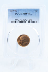 1949-S PCGS MS66RD Lincoln Wheat Cent Business Strike 1C