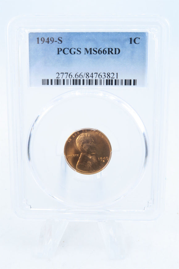 1949-S PCGS MS66RD Lincoln Wheat Cent Business Strike 1C