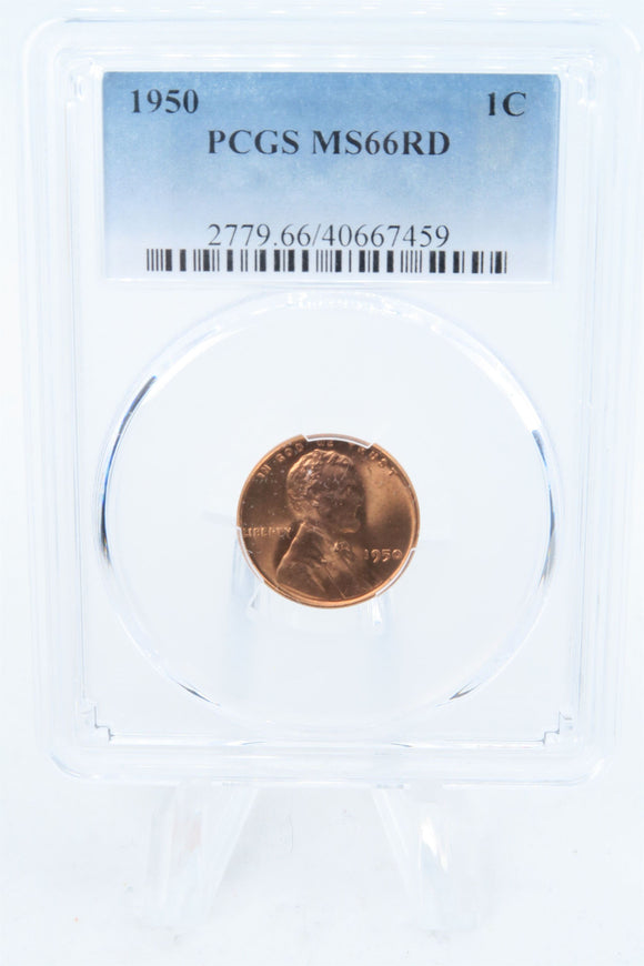 1950-P PCGS MS66RD Lincoln Wheat Cent Business Strike 1C